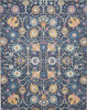 8' x 10' Navy Blue Floral Power Loom Area Rug