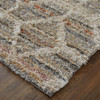 8' x 10' Tan Taupe and Ivory Geometric Power Loom Stain Resistant Area Rug