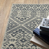 8' x 10' Blue and Beige Geometric Power Loom Stain Resistant Area Rug
