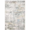 8' x 10' Grey Gold Blue Beige and Green Abstract Power Loom Stain Resistant Area Rug