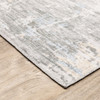 8' x 10' Grey Gold Blue Beige and Green Abstract Power Loom Stain Resistant Area Rug