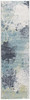8' x 10' Blue and Ivory Abstract Dhurrie Area Rug