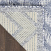 8' x 10' Blue Geometric Flat Weave Rectangle Area Rug