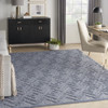 8' x 10' Blue Geometric Flat Weave Rectangle Area Rug