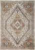 8' x 10' Ivory Orange and Brown Abstract Area Rug