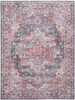 8' x 10' Red Floral Power Loom Distressed Washable Area Rug
