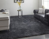 8' x 10' Black Shag Power Loom Area Rug