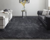 8' x 10' Black Shag Power Loom Area Rug