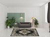 8' x 10' Cream Damask Power Loom Area Rug