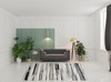 8' x 10' Silver Gray and Black Abstract Area Rug