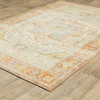 8' x 10' Orange Silver Gold and Grey Abstract Power Loom Stain Resistant Area Rug