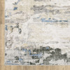 8' x 10' Grey Blue Charcoal Ivory Yellow Beige and Tan Abstract Printed Non Skid Area Rug