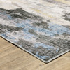 8' x 10' Grey Blue Charcoal Ivory Yellow Beige and Tan Abstract Printed Non Skid Area Rug