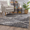8' x 11' Gray Modern Distressed Lines Area Rug