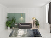 8' x 11' Blue Green Grey and Beige Abstract Power Loom Stain Resistant Area Rug