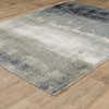 8' x 11' Blue Green Grey and Beige Abstract Power Loom Stain Resistant Area Rug