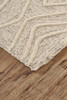 8' x 11' Tan and Ivory Wool Geometric Tufted Handmade Stain Resistant Area Rug