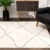 8' x 11' Ivory Modern Uneven Lattice Area Rug