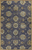 8' x 11' Midnight Blue Hand Tufted Traditional Floral Indoor Area Rug