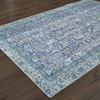 8' x 11' Blue and Grey Oriental Power Loom Stain Resistant Area Rug