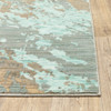 8' x 11' Blue and Gray Abstract Impasto Area Rug