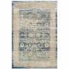 8' x 11' Ivory and Blue Oriental Power Loom Stain Resistant Rectangle Area Rug