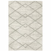 8' x 11' Ivory & Grey Geometric Shag Power Loom Stain Resistant Area Rug
