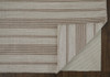 8' x 11' Ivory and Taupe Striped Dhurrie Hand Woven Stain Resistant Area Rug