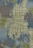8' x 11' Green Blue Machine Woven Abstract Indoor Area Rug