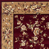 8' x 11' Red Beige Machine Woven Floral Traditional Indoor Area Rug