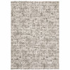 8' x 11' Ivory Grey Charcoal Brown and Beige Abstract Power Loom Stain Resistant Area Rug