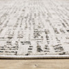 8' x 11' Ivory Grey Charcoal Brown and Beige Abstract Power Loom Stain Resistant Area Rug