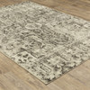 8' x 11' Grey Ivory and Brown Oriental Power Loom Stain Resistant Area Rug