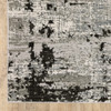 8' x 11' Grey Charcoal Black and Ivory Abstract Power Loom Stain Resistant Area Rug