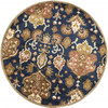 8' x 11' Navy Blue Hand Tufted Traditional Floral Indoor Area Rug