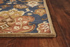 8' x 11' Navy Blue Hand Tufted Traditional Floral Indoor Area Rug