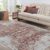 8' x 11' Rust Oriental Distressed Stain Resistant Area Rug