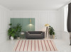 8' x 11' Red and Ivory Striped Dhurrie Hand Woven Stain Resistant Area Rug
