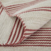 8' x 11' Red and Ivory Striped Dhurrie Hand Woven Stain Resistant Area Rug