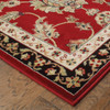 8' x 11' Red Black Blue Ivory Green and Salmon Oriental Power Loom Area Rug
