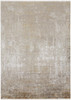 8' x 11' Taupe Ivory and Gold Abstract Area Rug with Fringe