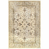 8' x 11' Ivory and Gold Distressed Indoor Area Rug