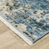 8' x 11' Blue Grey Ivory Light Blue and Dark Blue Abstract Power Loom Area Rug