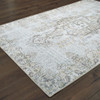 8' x 11' Grey and Gold Oriental Power Loom Stain Resistant Area Rug
