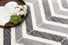 8' x 11' Gray Chevron Dhurrie Area Rug