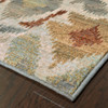 8' x 11' Ivory Grey Rust Gold and Blue Abstract Power Loom Stain Resistant Area Rug