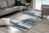 8' x 11' Cream and Blue Abstract Patches Area Rug