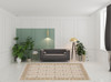 8' x 11' Ivory & Gold Oriental Power Loom Stain Resistant Area Rug with Fringe