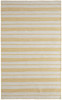 8' x 11' Yellow and Ivory Striped Dhurrie Hand Woven Stain Resistant Area Rug