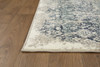 8' x 11' Blue and Ivory Oriental Dhurrie Area Rug